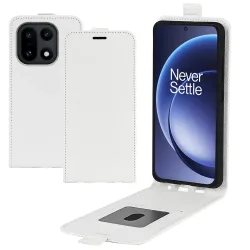 Étui OnePlus 15 simili cuir avec rabat verticale Blanc