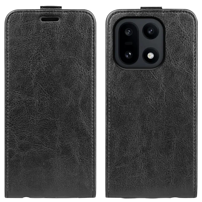 Étui OnePlus 15 simili cuir avec rabat verticale Noir - photo 2