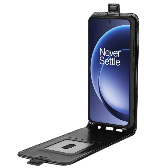 Étui OnePlus 15 simili cuir avec rabat verticale Noir - photo 4