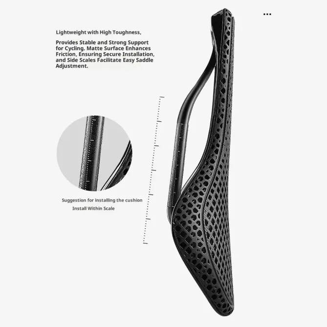 Selle vélo carbone impression 3D ultra-légère VTT route