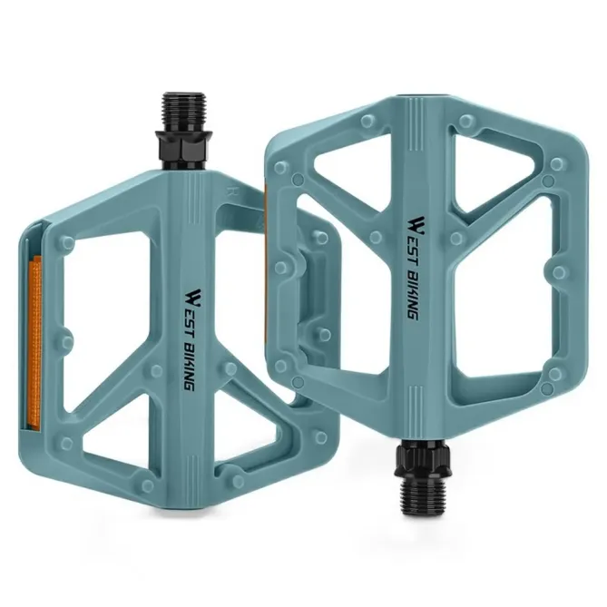 Pédales vélo nylon larges antidérapantes avec réflecteurs VTT Route