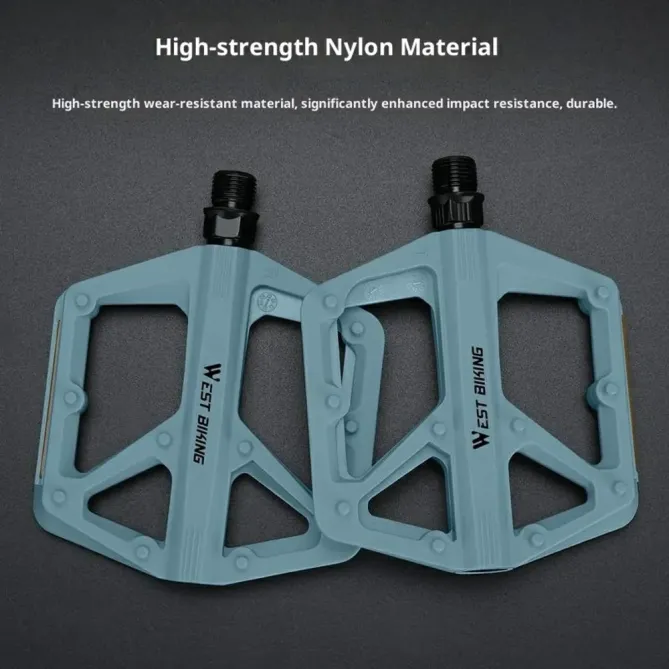 Pédales vélo nylon larges antidérapantes avec réflecteurs VTT Route