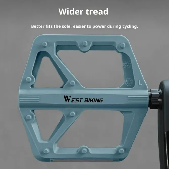 Pédales vélo nylon larges antidérapantes avec réflecteurs VTT Route