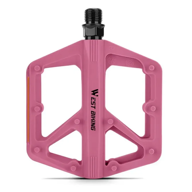 Pédales vélo nylon larges antidérapantes avec réflecteurs VTT Route