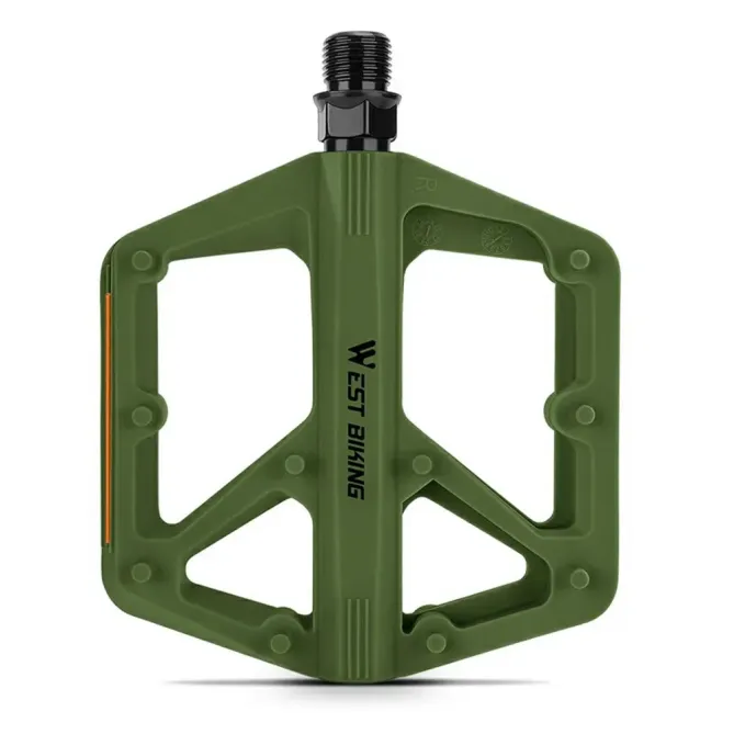 Pédales vélo nylon larges antidérapantes avec réflecteurs VTT Route