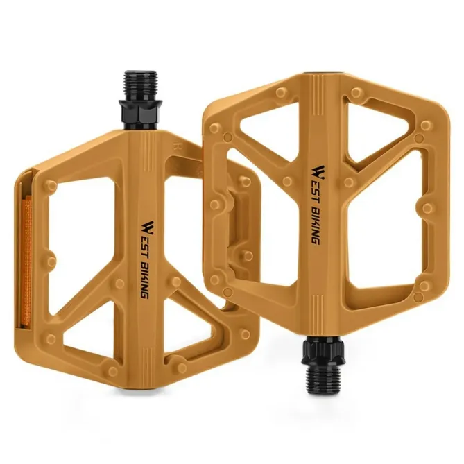 Pédales vélo nylon larges antidérapantes avec réflecteurs VTT Route