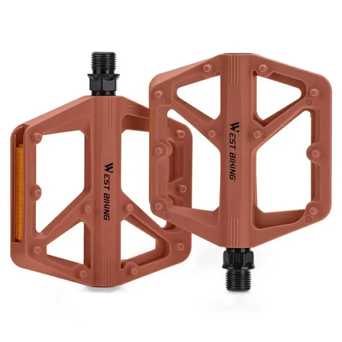 Pédales vélo nylon larges antidérapantes avec réflecteurs VTT Route