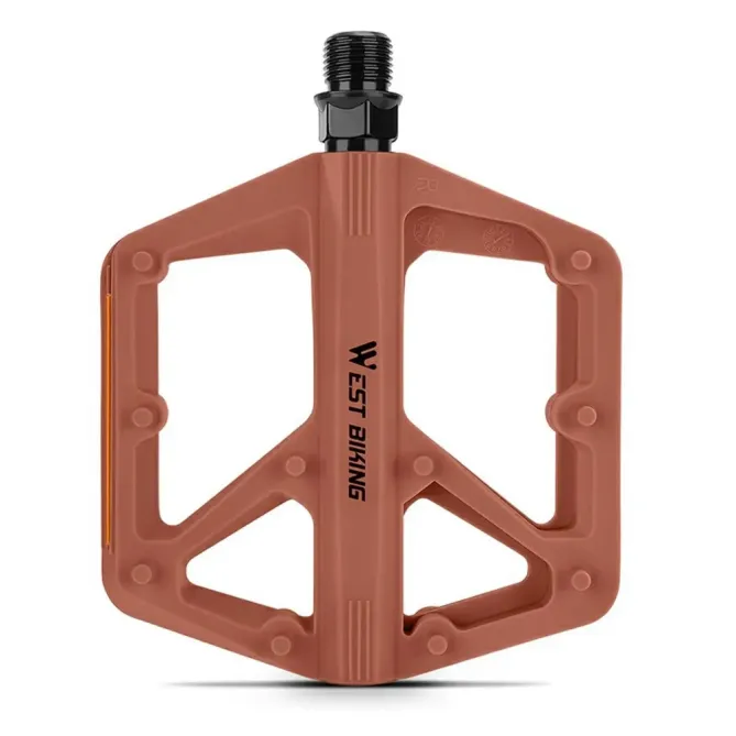 Pédales vélo nylon larges antidérapantes avec réflecteurs VTT Route