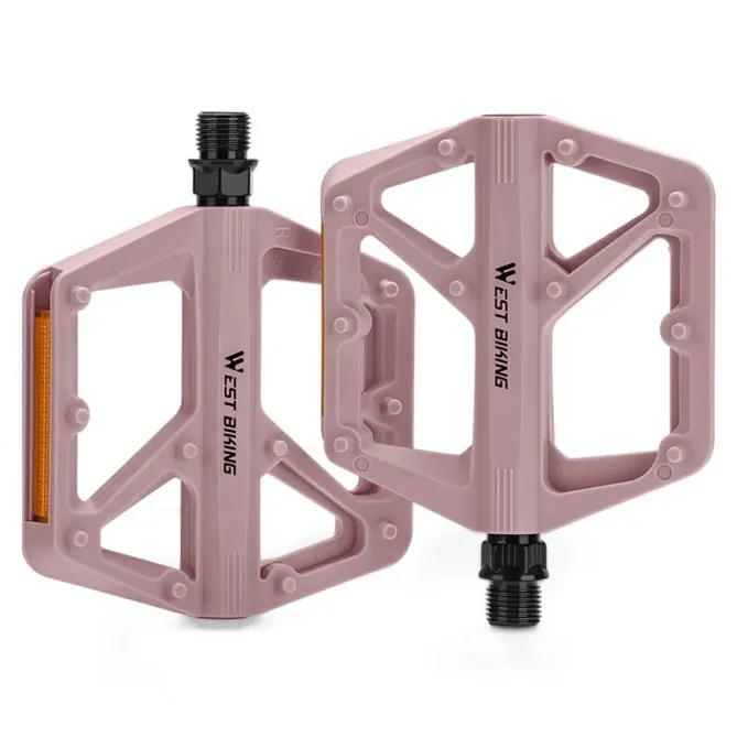 Pédales vélo nylon larges antidérapantes avec réflecteurs VTT Route