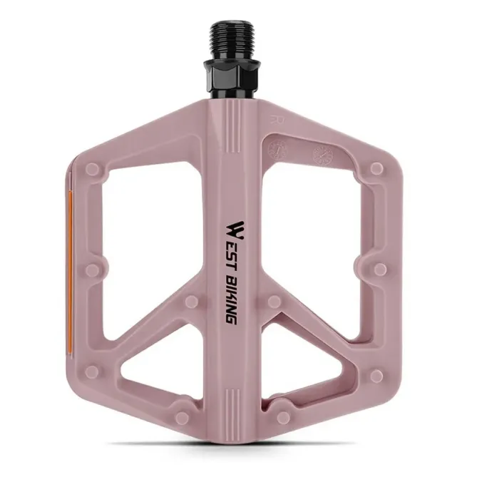 Pédales vélo nylon larges antidérapantes avec réflecteurs VTT Route