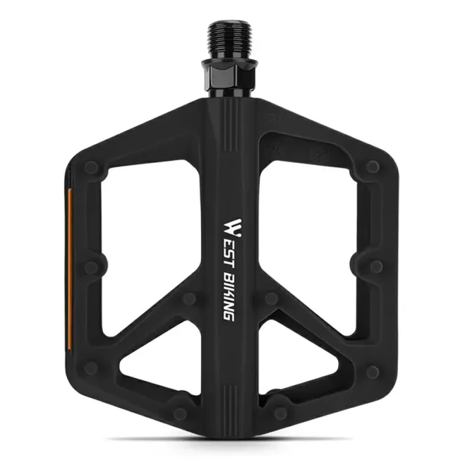 Pédales vélo nylon larges antidérapantes avec réflecteurs VTT Route