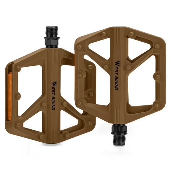Pédales vélo nylon larges antidérapantes avec réflecteurs VTT Route