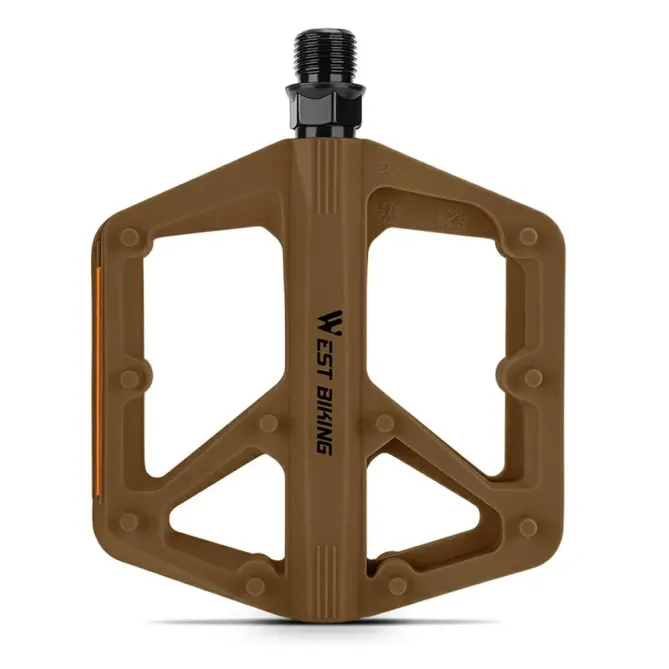 Pédales vélo nylon larges antidérapantes avec réflecteurs VTT Route