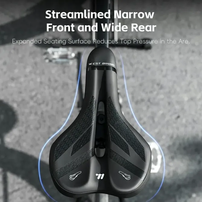 Selle vélo ergonomique mémoire de forme avec feu arrière intégré