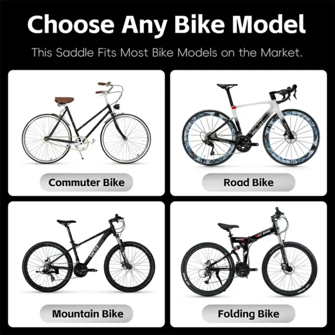 Selle vélo ergonomique mémoire de forme avec feu arrière intégré