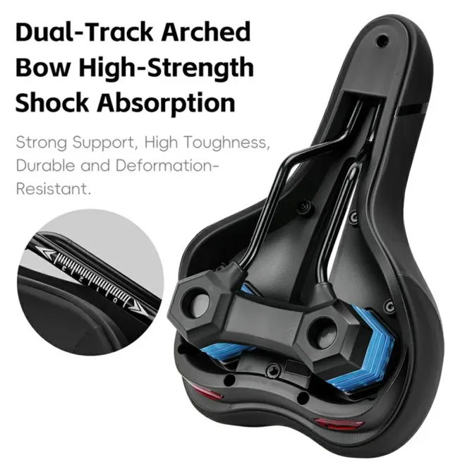 Selle vélo ergonomique mémoire de forme avec feu arrière intégré