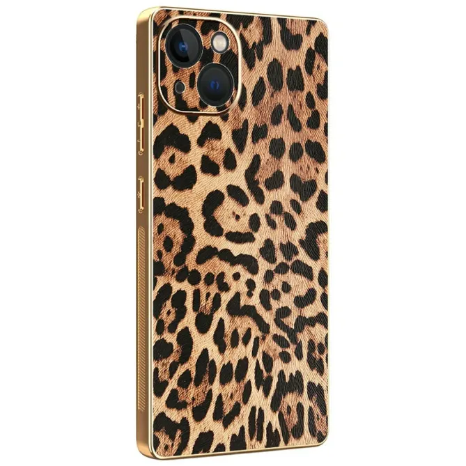 Coque iPhone 13 Léopard Doré