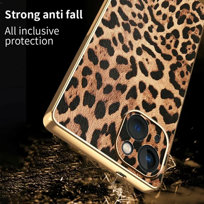 Coque iPhone 13 Léopard Doré