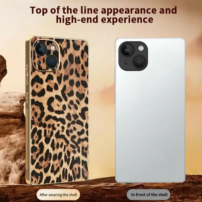 Coque iPhone 13 Léopard Doré