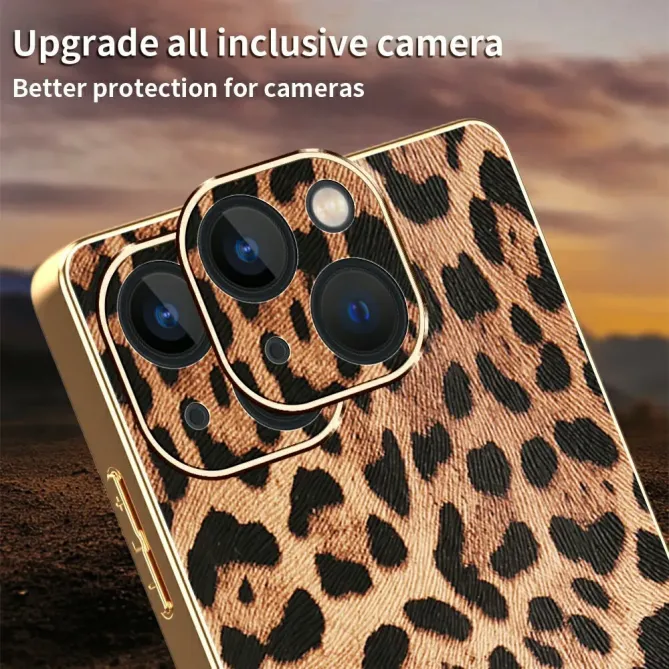 Coque iPhone 13 Léopard Doré