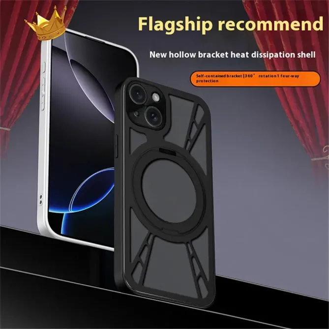 Coque iPhone 13 avec Anneau Support MagSafe et Design Aéré