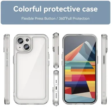 Coque transparente iPhone 13 avec protection d'écran en verre trempé