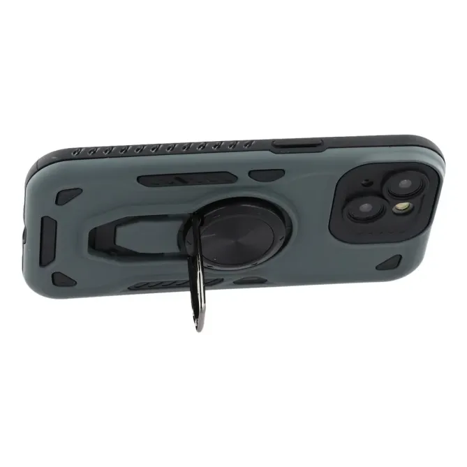 Coque iPhone 14 / 13 antichoc hybride support rotatif et fixation magn