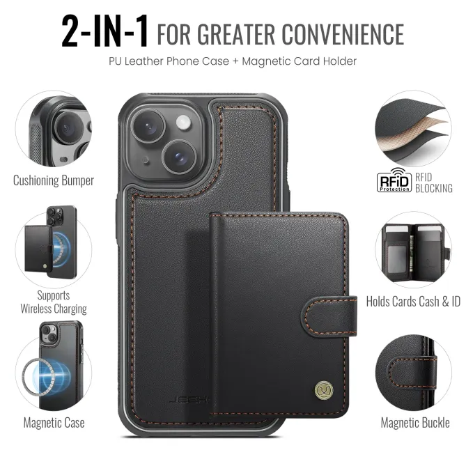 Coque iPhone 13 porte-cartes détachable MagSafe | J09