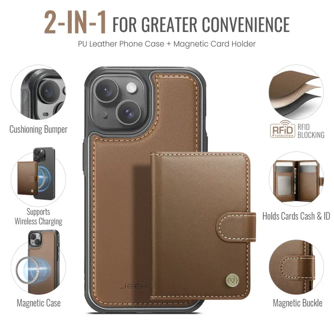 Coque iPhone 13 porte-cartes détachable MagSafe | J09