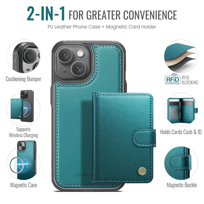 Coque iPhone 13 porte-cartes détachable MagSafe | J09