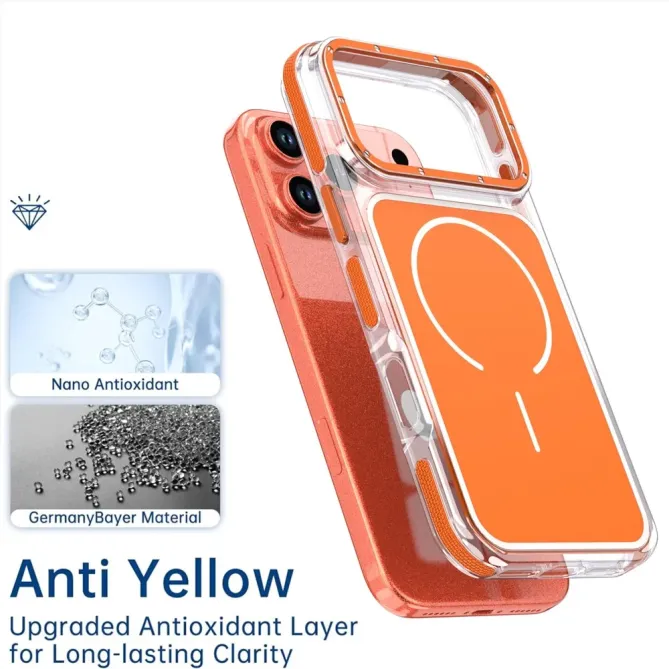 Coque iPhone 17 Pro Max compatible MagSafe bi-ton transparente
