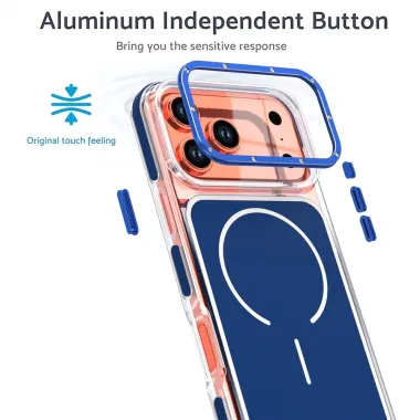 Coque iPhone 17 Pro Max compatible MagSafe bi-ton transparente Bleu - photo 8