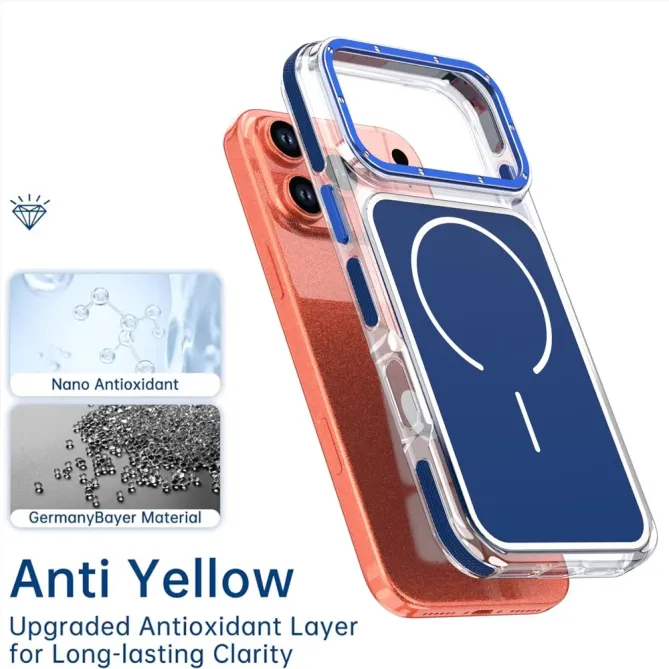 Coque iPhone 17 Pro Max compatible MagSafe bi-ton transparente
