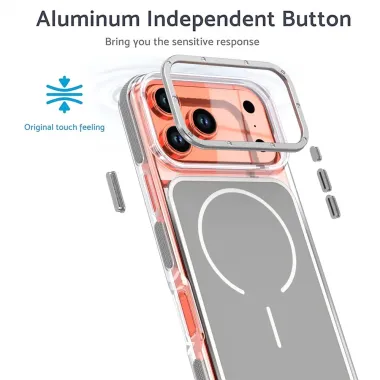 Coque iPhone 17 Pro Max compatible MagSafe bi-ton transparente Gris - photo 14