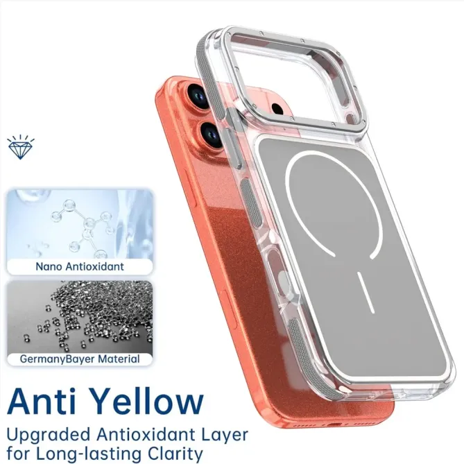 Coque iPhone 17 Pro Max compatible MagSafe bi-ton transparente
