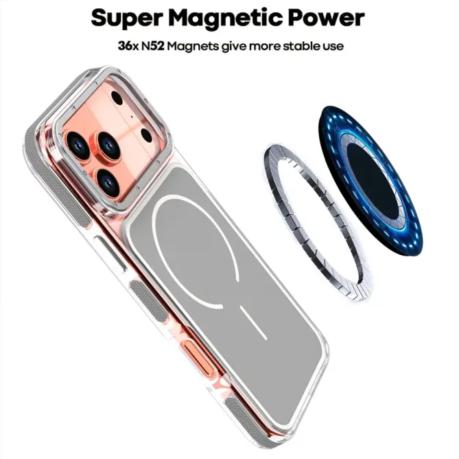 Coque iPhone 17 Pro Max compatible MagSafe bi-ton transparente