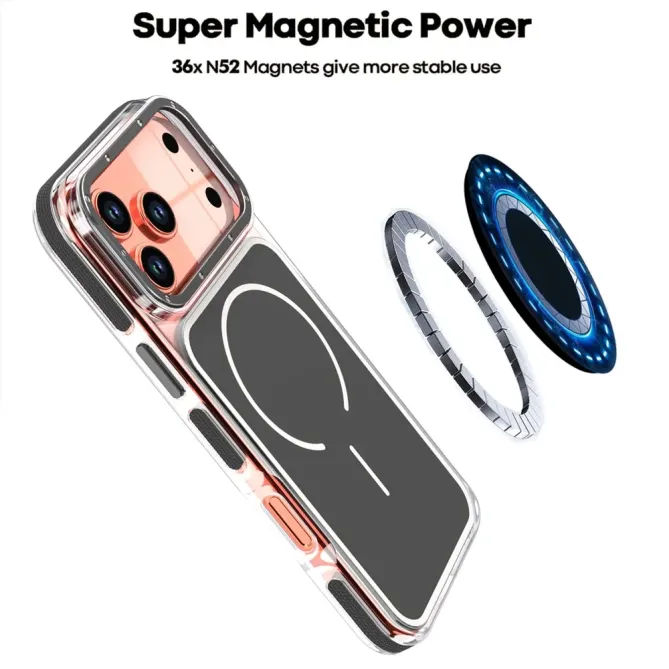 Coque iPhone 17 Pro Max compatible MagSafe bi-ton transparente