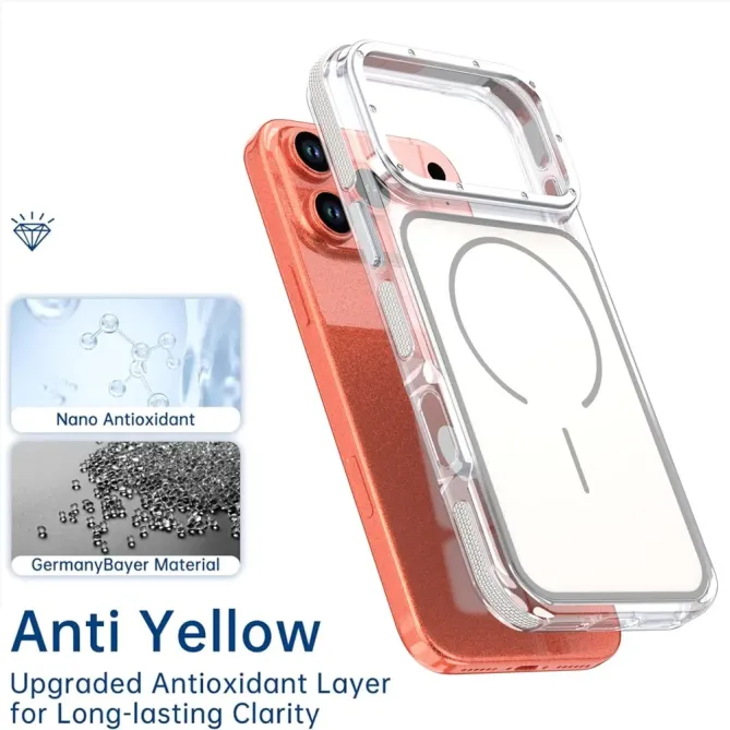 Coque iPhone 17 Pro Max compatible MagSafe bi-ton transparente