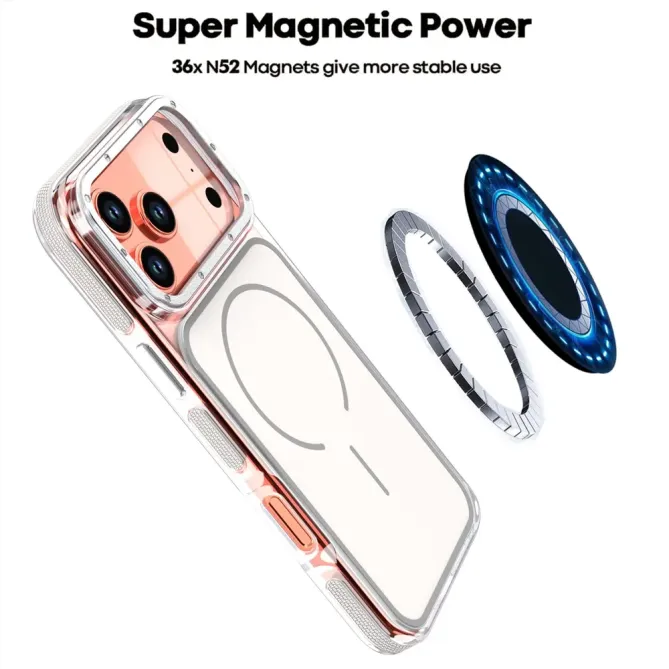 Coque iPhone 17 Pro Max compatible MagSafe bi-ton transparente