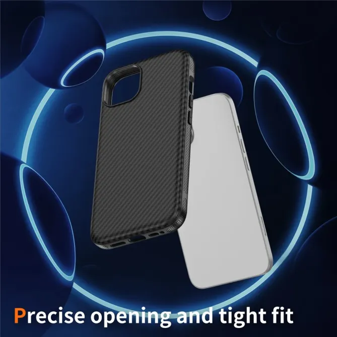 Coque iPhone 14 / 13 texture fibre carbone compatible MagSafe