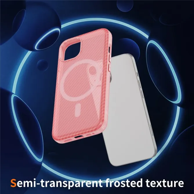 Coque iPhone 14 / 13 texture fibre carbone compatible MagSafe