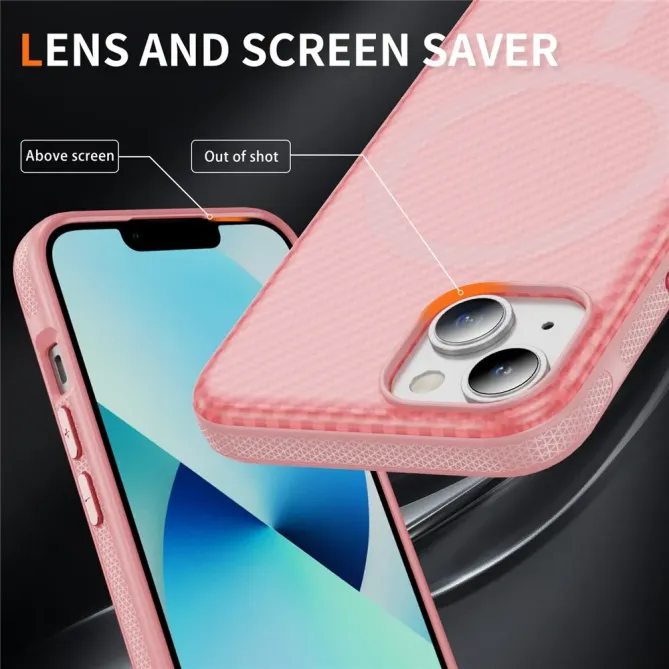 Coque iPhone 14 / 13 texture fibre carbone compatible MagSafe