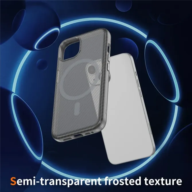 Coque iPhone 14 / 13 texture fibre carbone compatible MagSafe