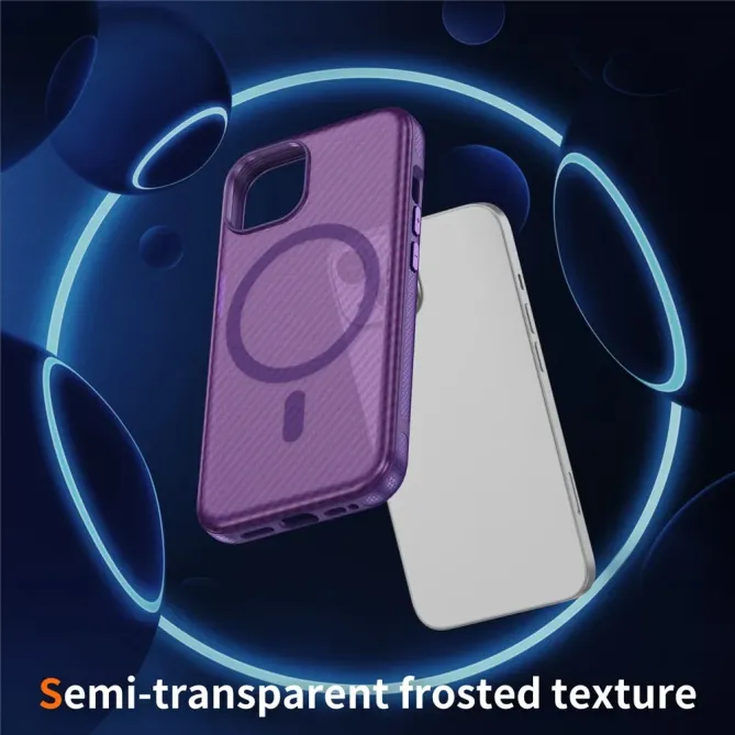 Coque iPhone 14 / 13 texture fibre carbone compatible MagSafe