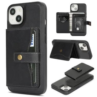 Coque iPhone 13 porte-cartes détachable compatible MagSafe avec suppor