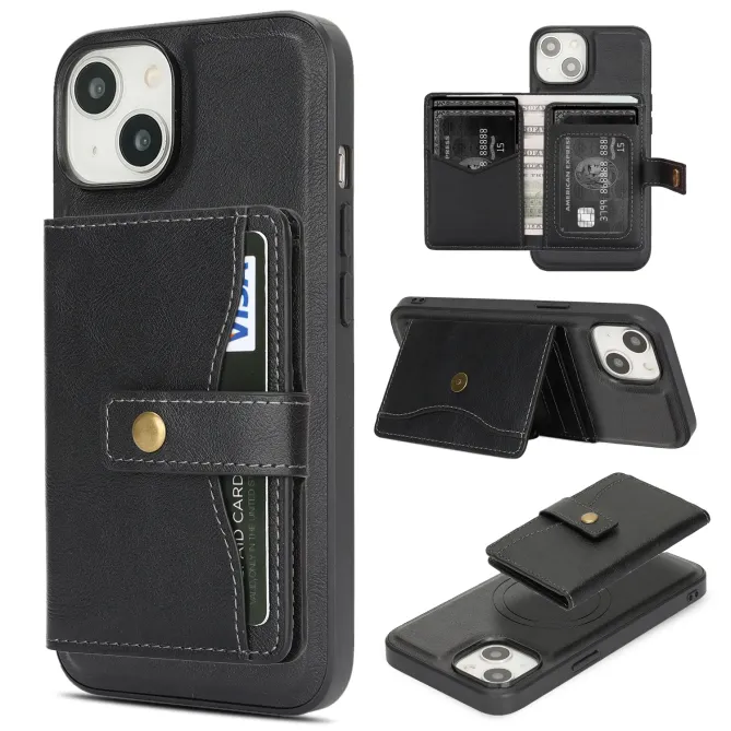 Coque iPhone 13 porte-cartes détachable compatible MagSafe avec suppor