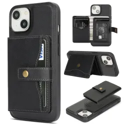 Coque iPhone 13 porte-cartes détachable compatible MagSafe avec suppor