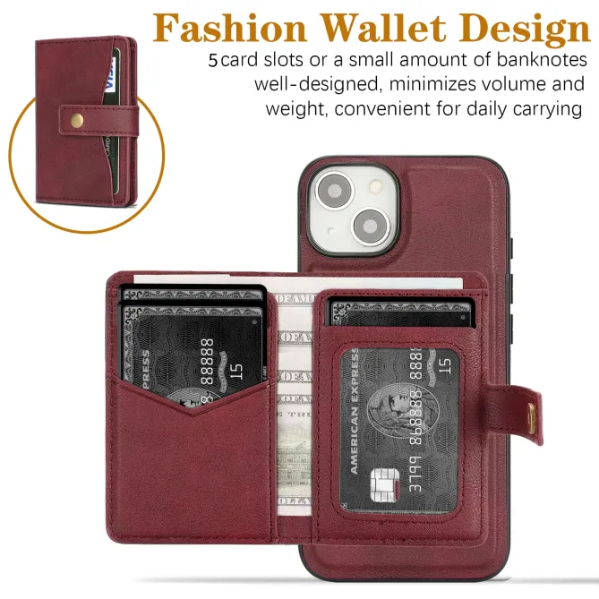 Coque iPhone 13 porte-cartes détachable compatible MagSafe avec suppor
