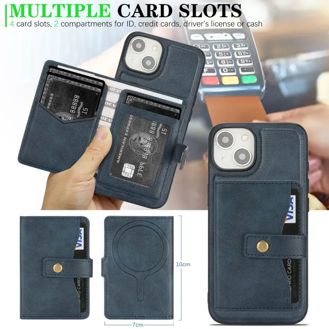Coque iPhone 13 porte-cartes détachable compatible MagSafe avec suppor