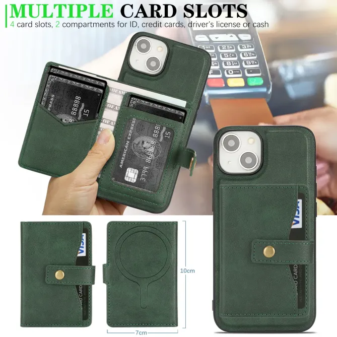 Coque iPhone 13 porte-cartes détachable compatible MagSafe avec suppor